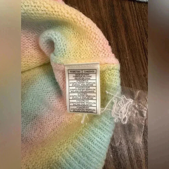 BB Dakota by Steve Madden Yellow Pastel Ombre Pullover Sweater Plus Size XXL New - Picture 5 of 12